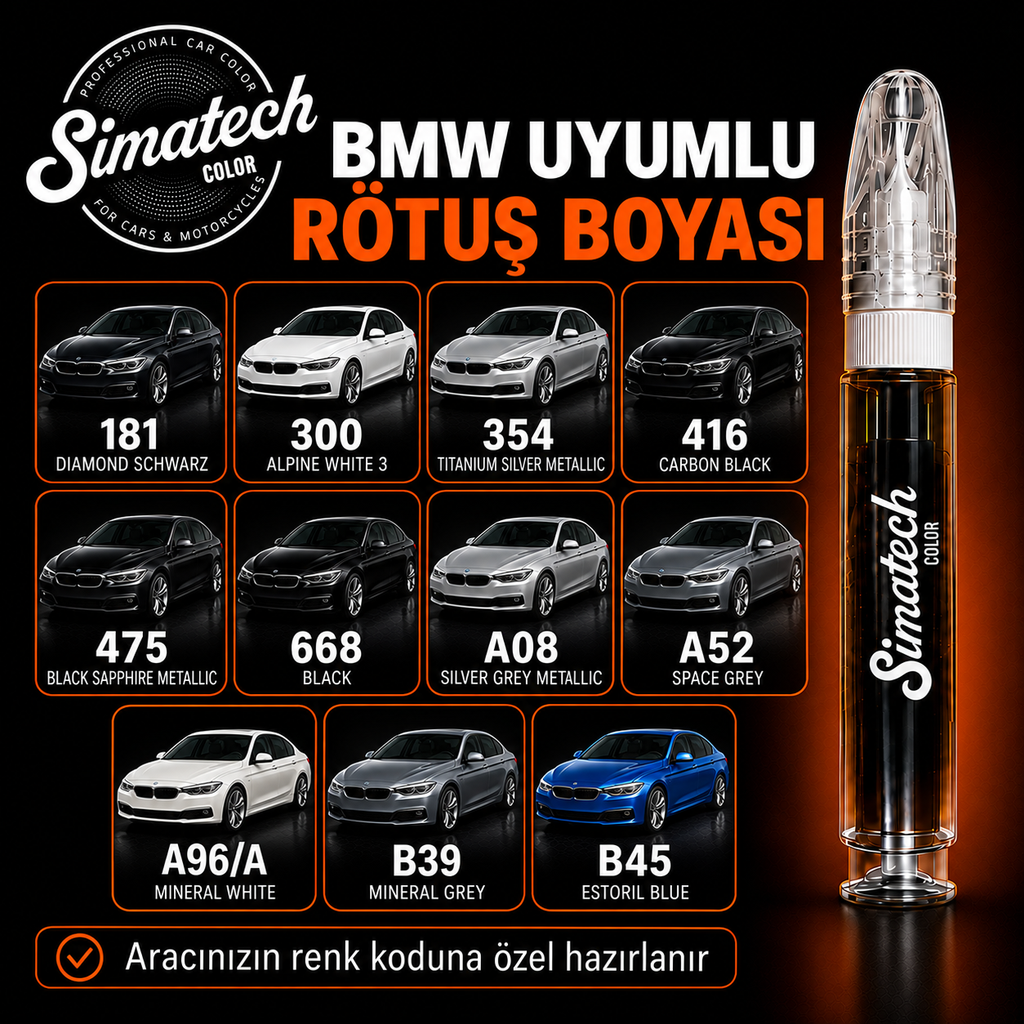 SimatechColor BMW Uyumlu Çizik Giderici Rötuş Kalemi