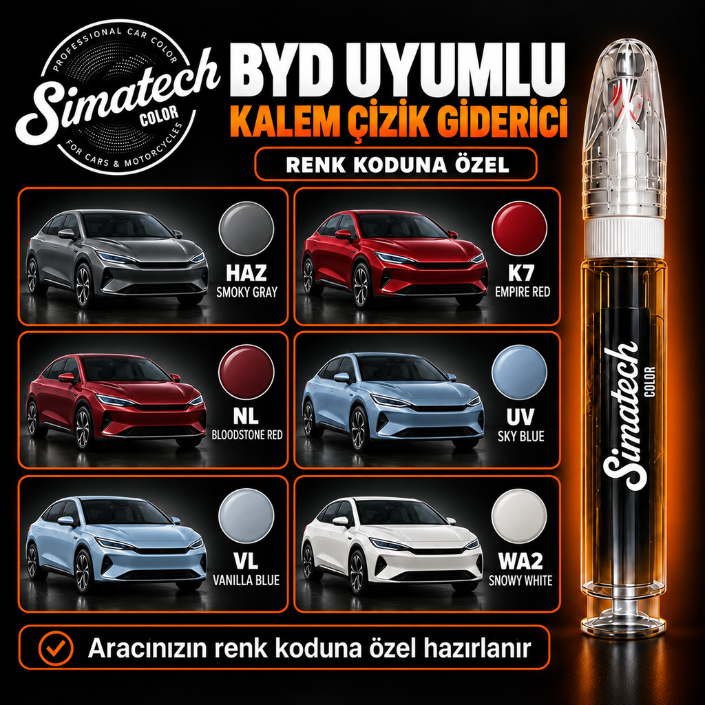 SimatechColor BYD Uyumlu Çizik Giderici Rötuş Kalemi