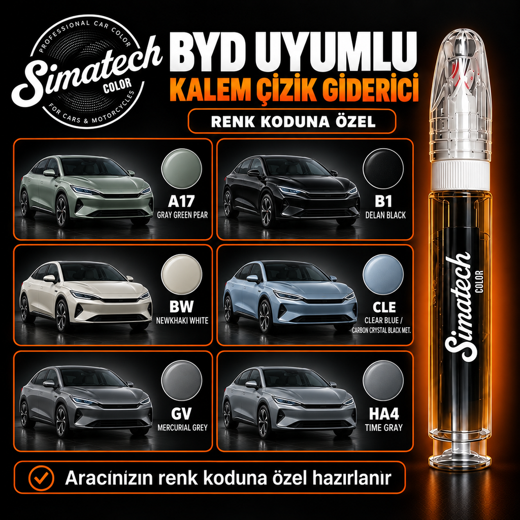 SimatechColor BYD Uyumlu Çizik Giderici Rötuş Kalemi