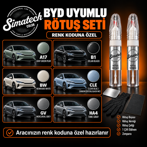 SimatechColor BYD Uyumlu Çizik Giderici Rötuş Seti