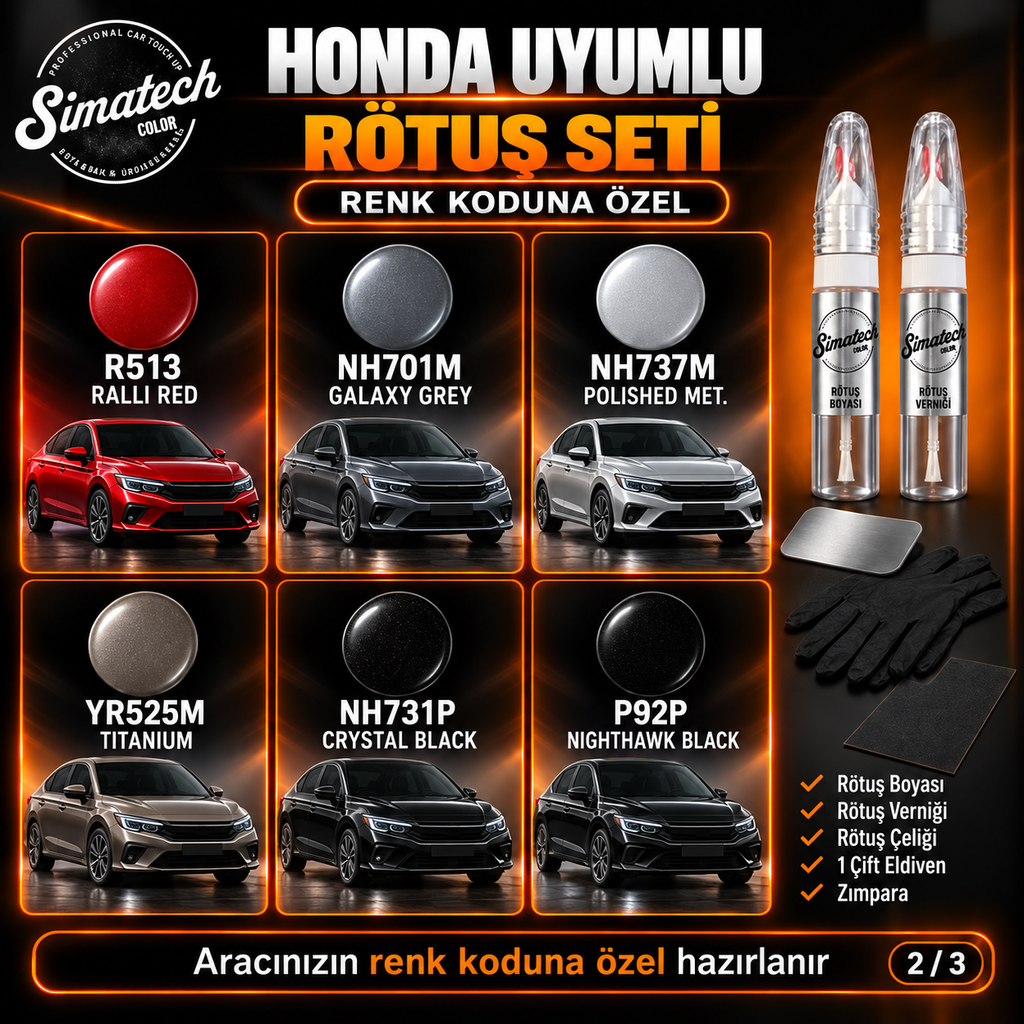 SimatechColor Honda Uyumlu Big Boss Box Rötuş Seti