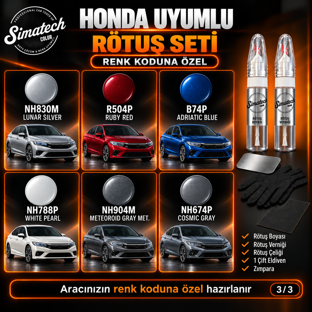 SimatechColor Honda Uyumlu Big Boss Box Rötuş Seti