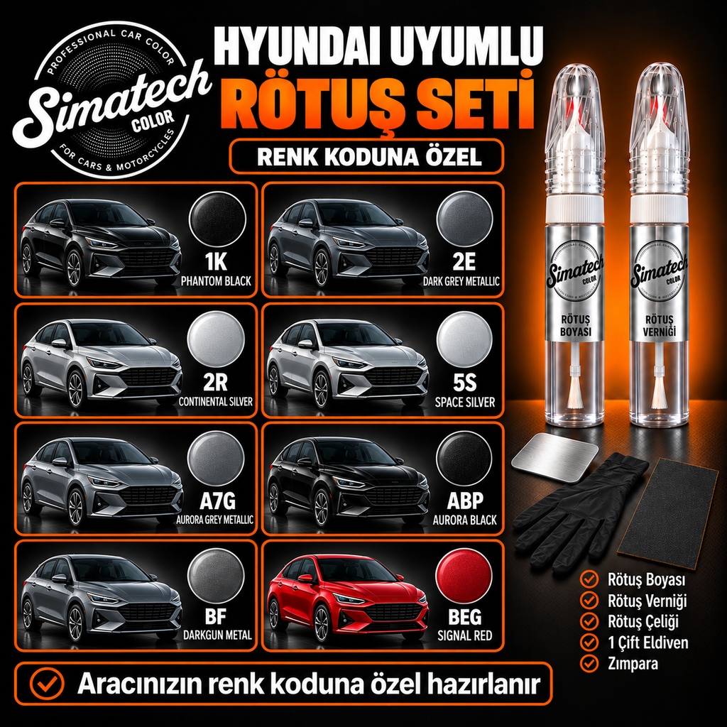 SimatechColor Hyundai Uyumlu Mini Polish Box Seti