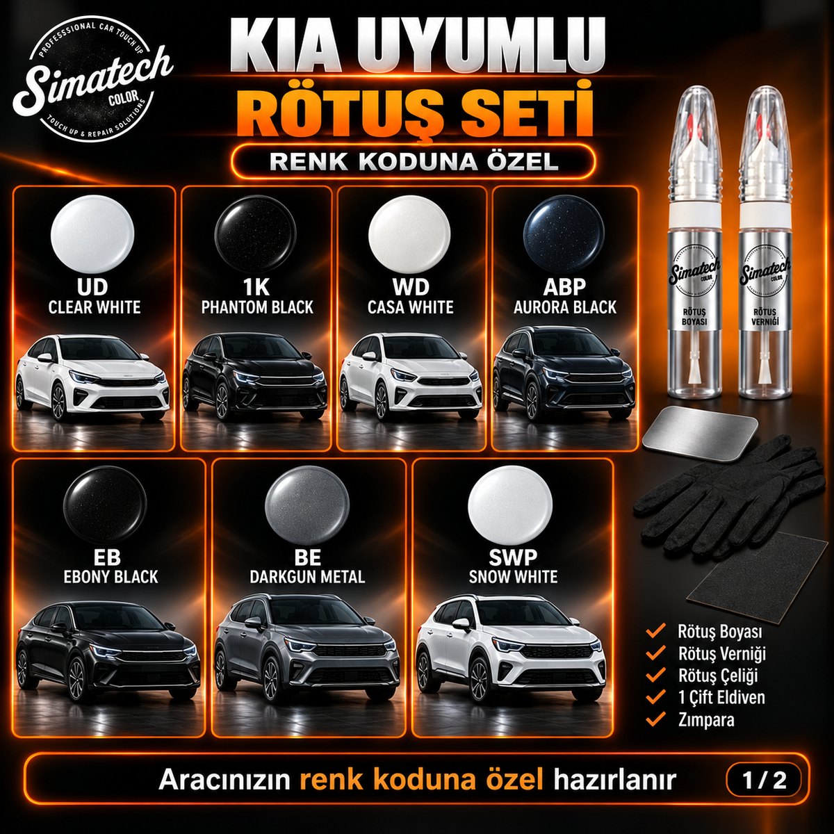 SimatechColor Kia Uyumlu Big Boss Box Rötuş Seti