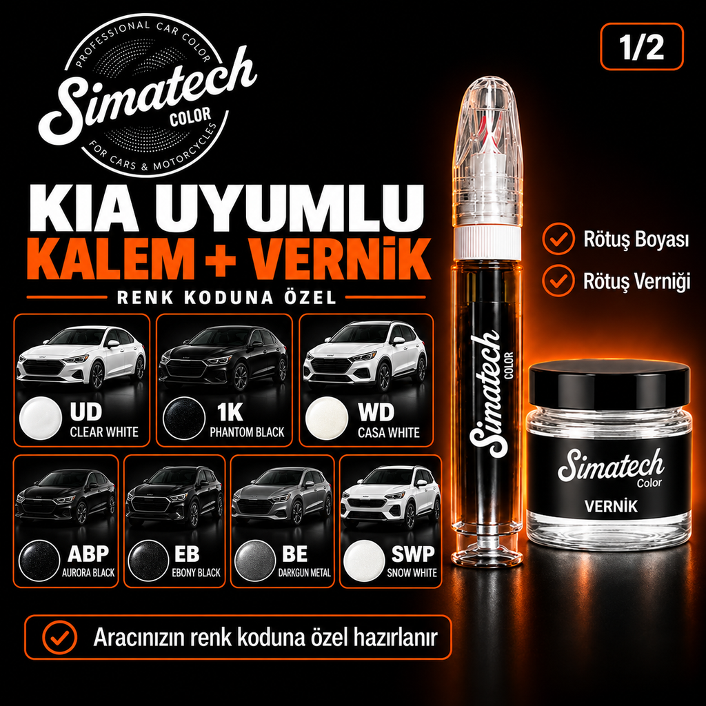 SimatechColor Kia Uyumlu Rötuş Kalemi + Vernik