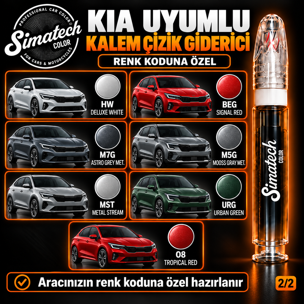 SimatechColor Kia Uyumlu Kalem Çizik Giderici
