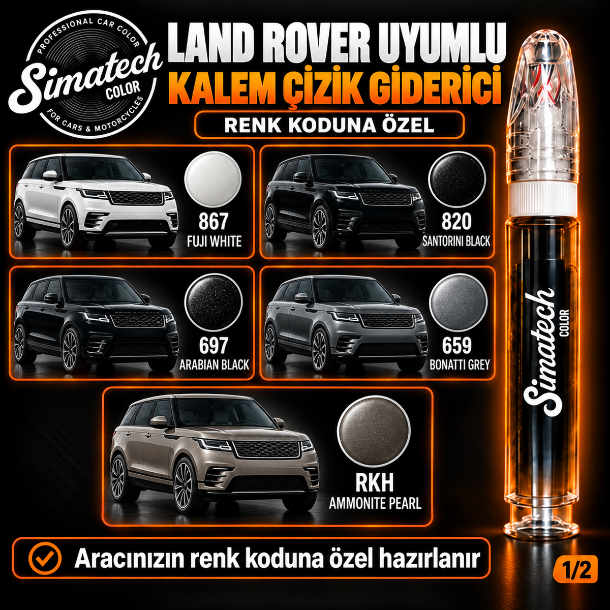 SimatechColor Land Rover Uyumlu Kalem Çizik Giderici