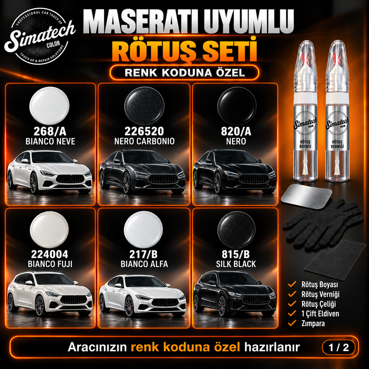 SimatechColor Maserati Uyumlu Mini Polish Box Seti