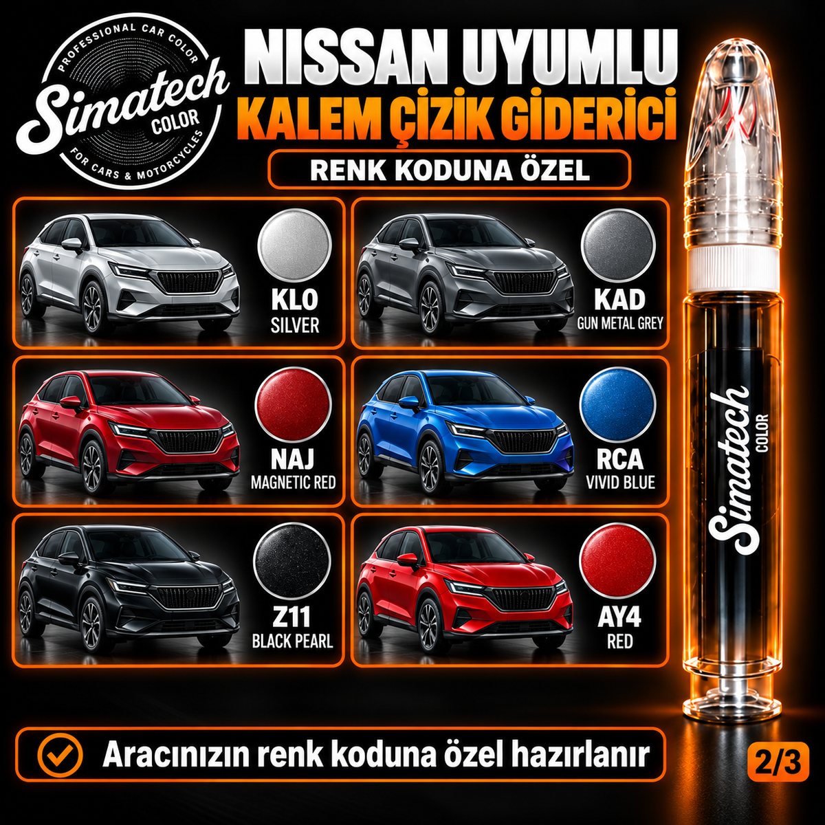 SimatechColor Nissan Uyumlu Kalem Çizik Giderici