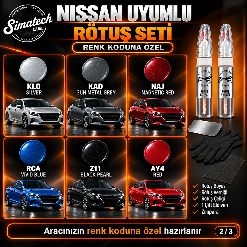 SimatechColor Nissan Uyumlu Big Boss Box Rötuş Seti