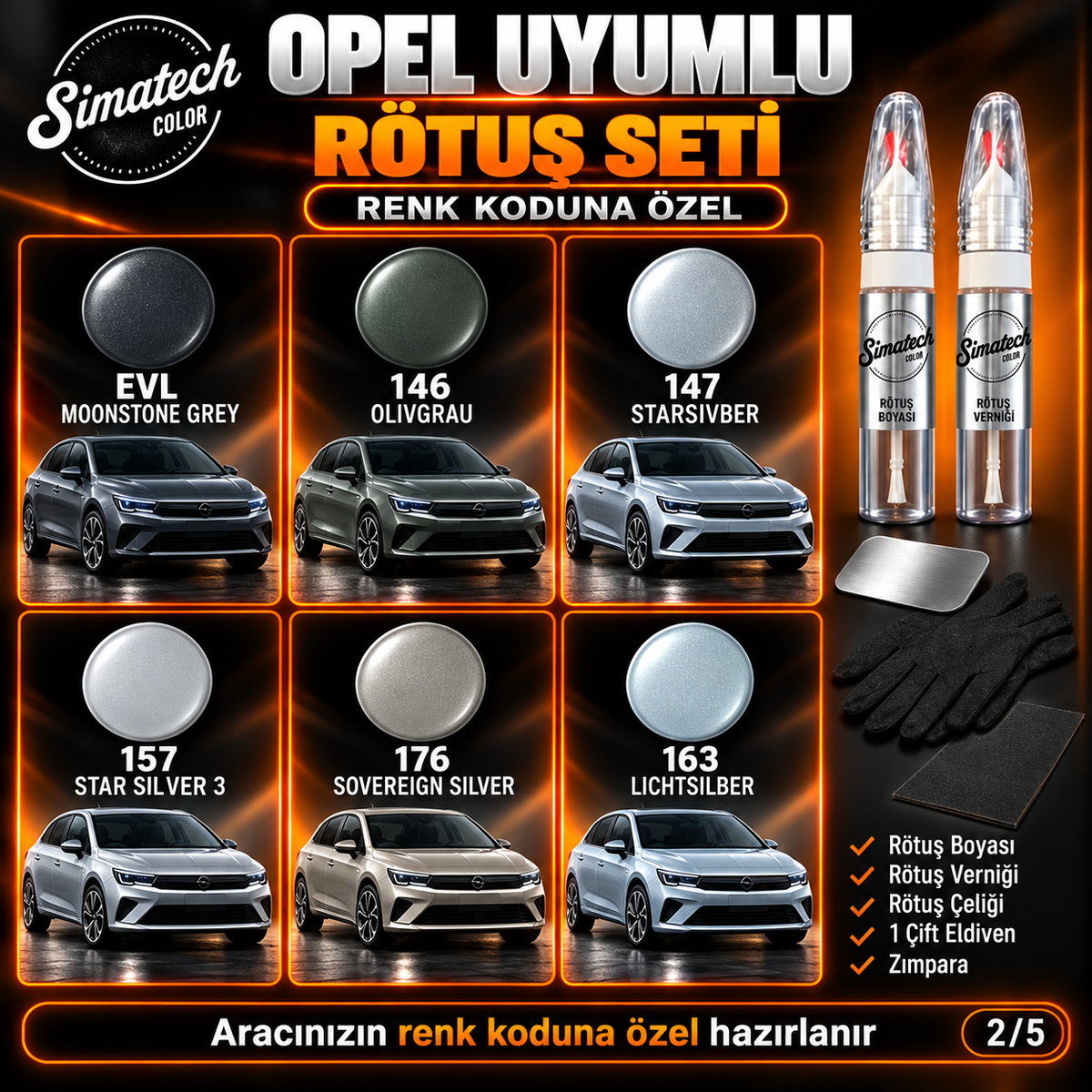 SimatechColor Opel Uyumlu Mini Polish Box Seti
