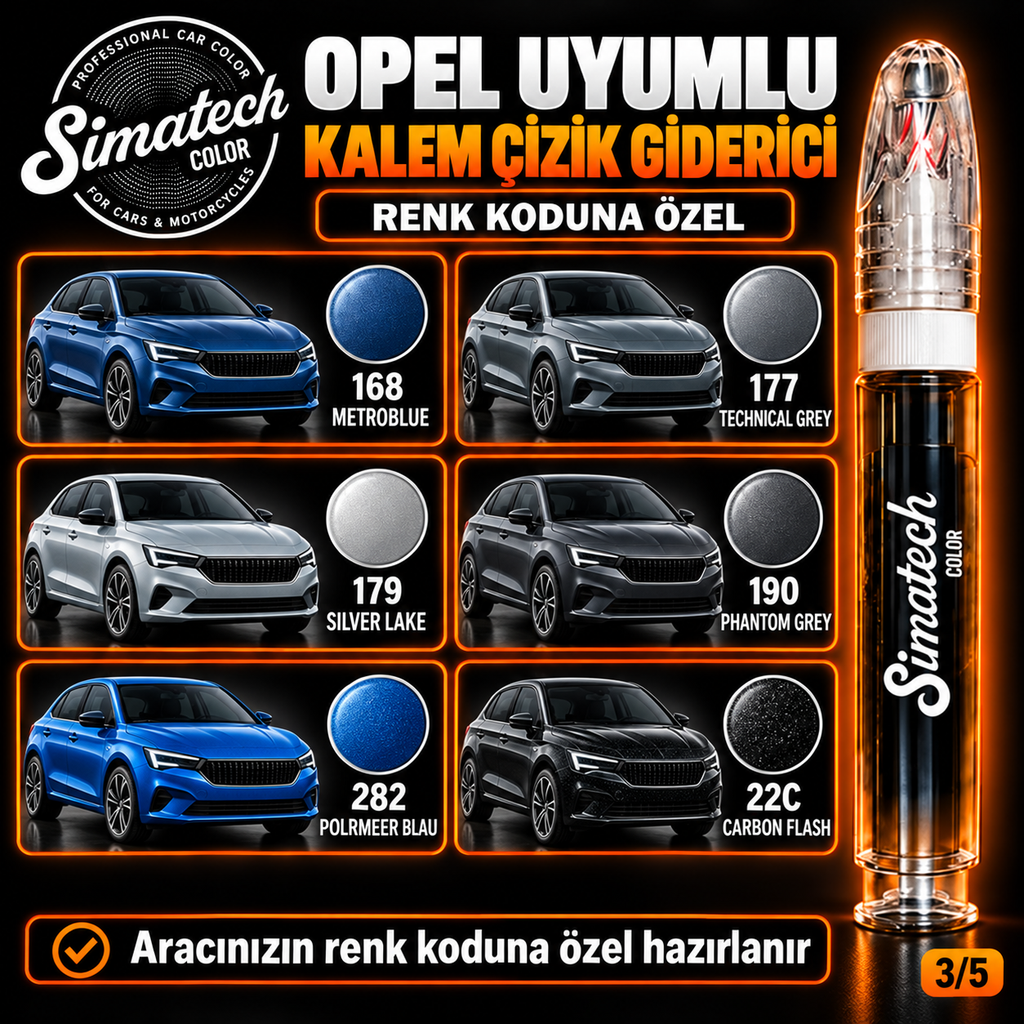 SimatechColor Opel Uyumlu Kalem Çizik Giderici