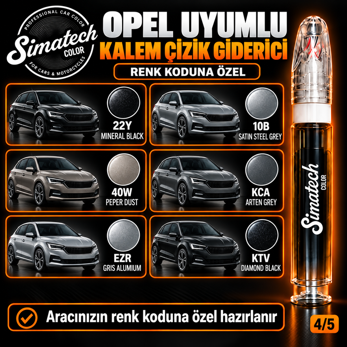 SimatechColor Opel Uyumlu Kalem Çizik Giderici