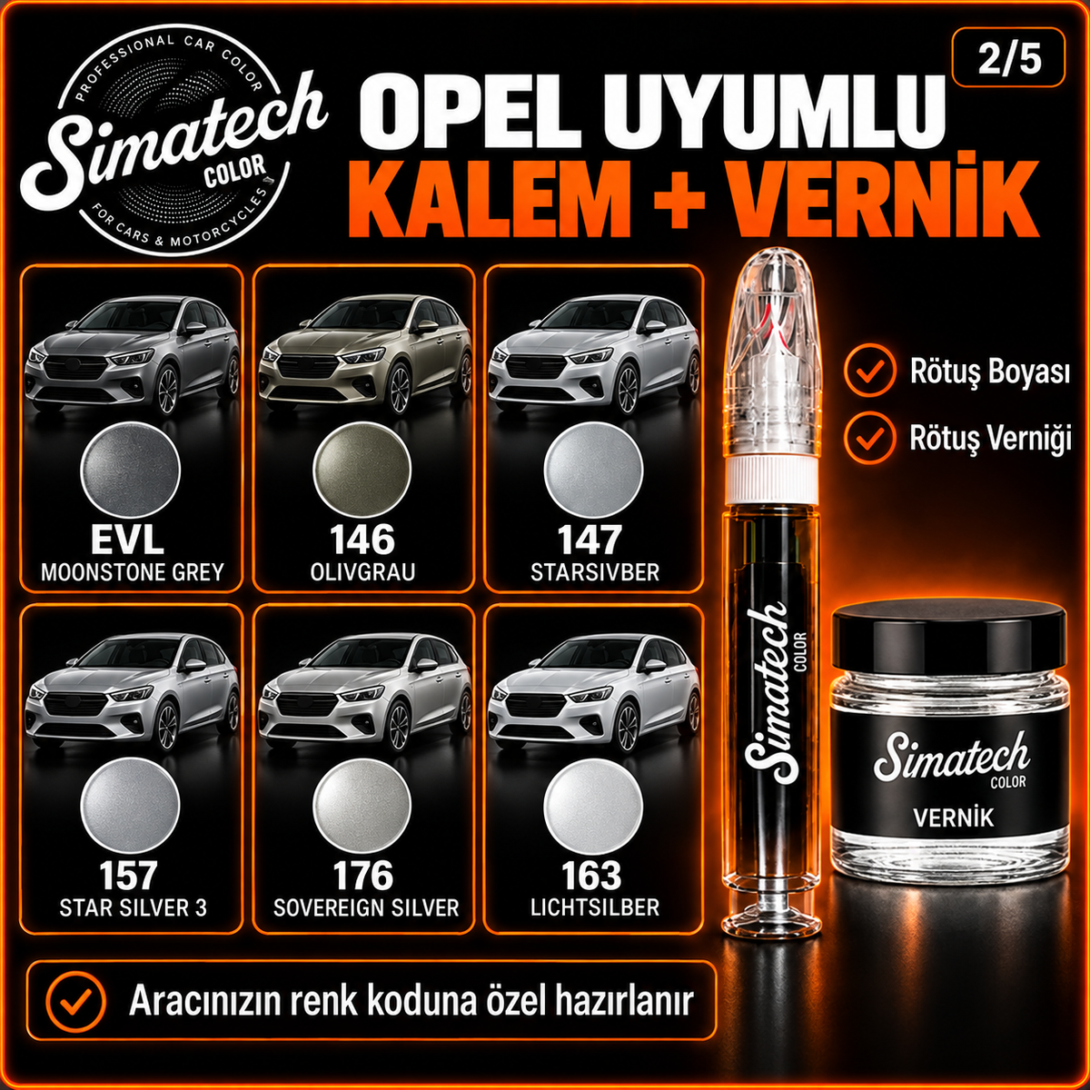 SimatechColor Opel Uyumlu Rötuş Kalemi + Vernik
