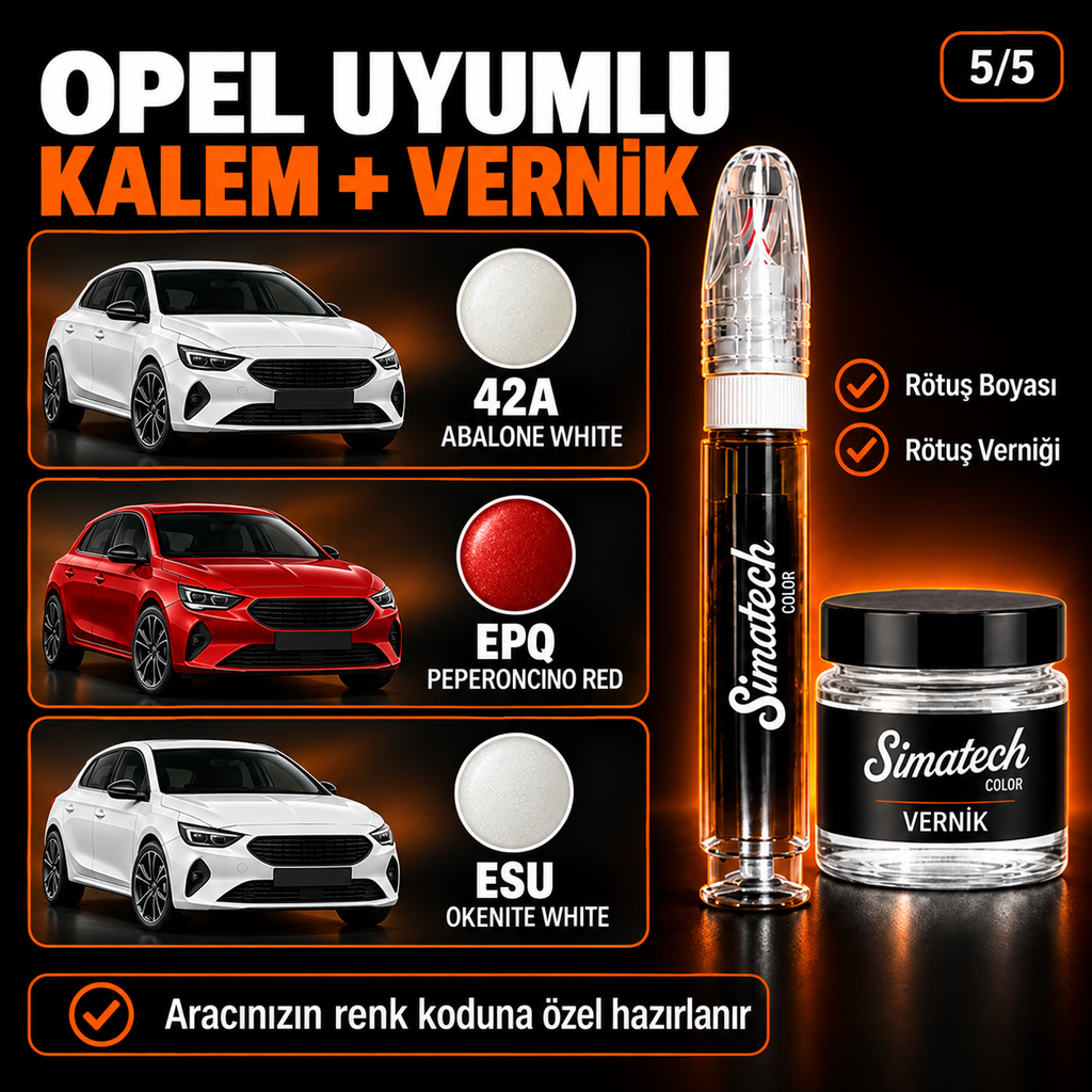 SimatechColor Opel Uyumlu Rötuş Kalemi + Vernik