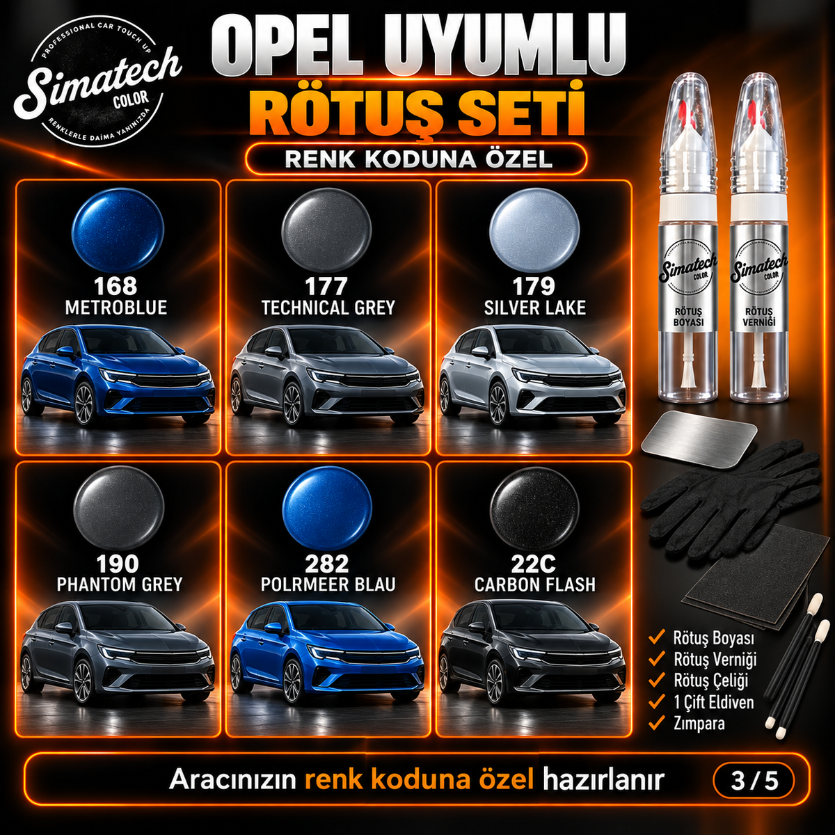 SimatechColor Opel Uyumlu Mini Polish Box Seti