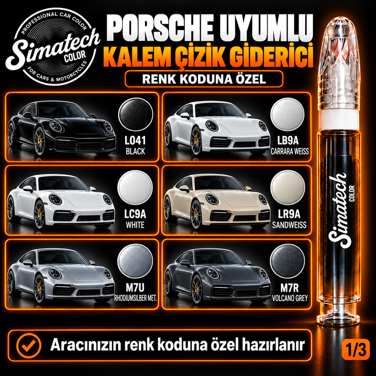SimatechColor Porsche Uyumlu Kalem Çizik Giderici