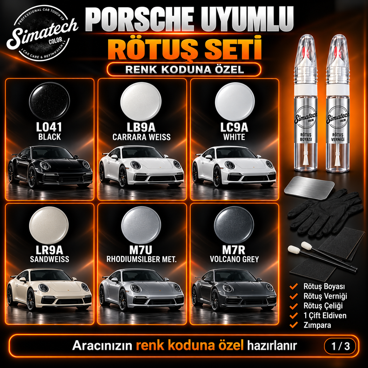 SimatechColor Porsche Uyumlu Big Boss Box Rötuş Seti