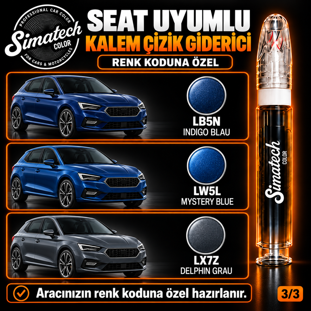 SimatechColor Seat Uyumlu Kalem Çizik Giderici