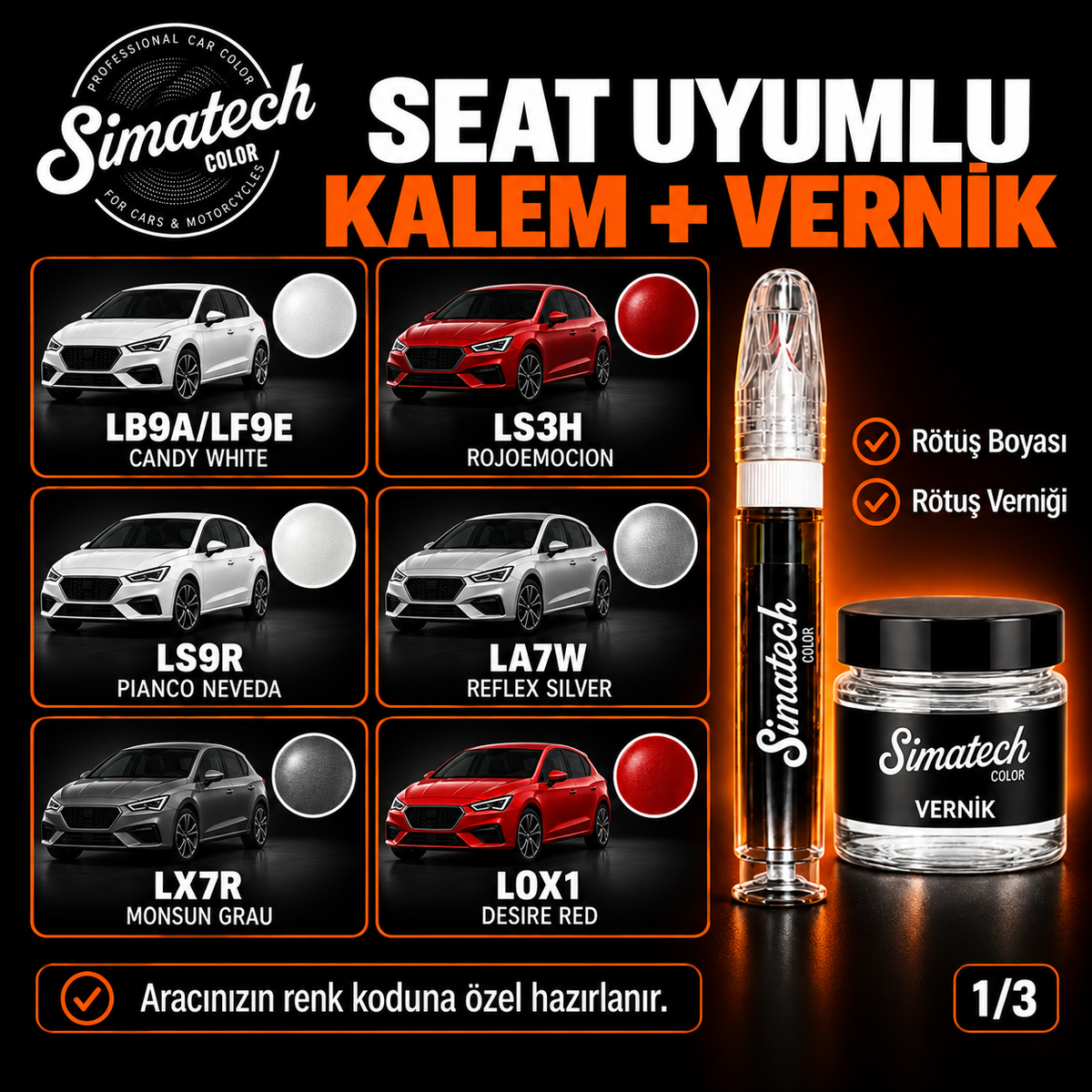SimatechColor Seat Uyumlu Kalem Set Çizik Giderici