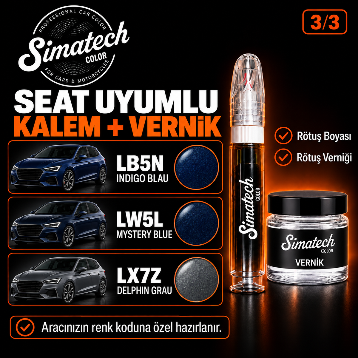 SimatechColor Seat Uyumlu Kalem Set Çizik Giderici