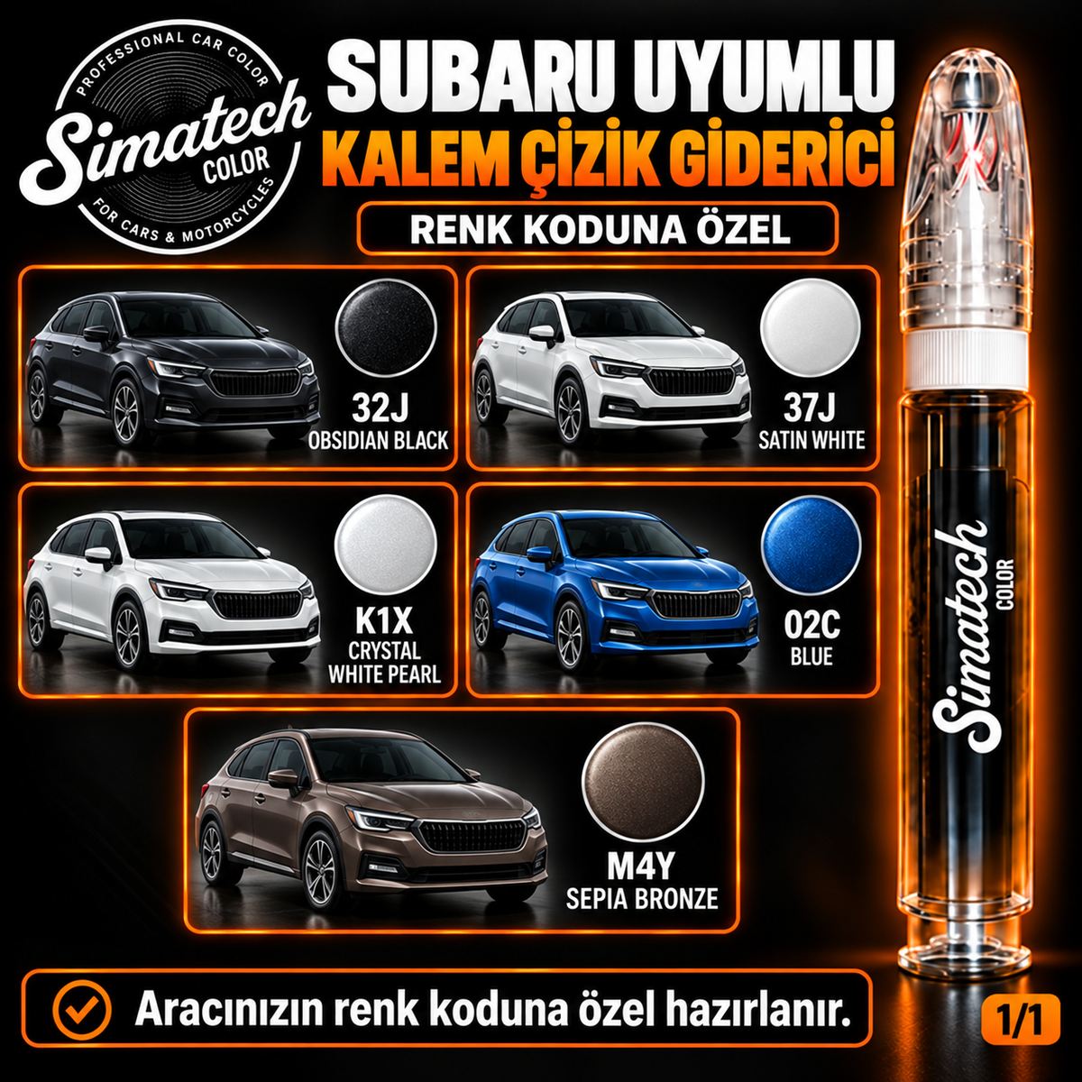 SimatechColor Subaru Uyumlu Kalem Çizik Giderici