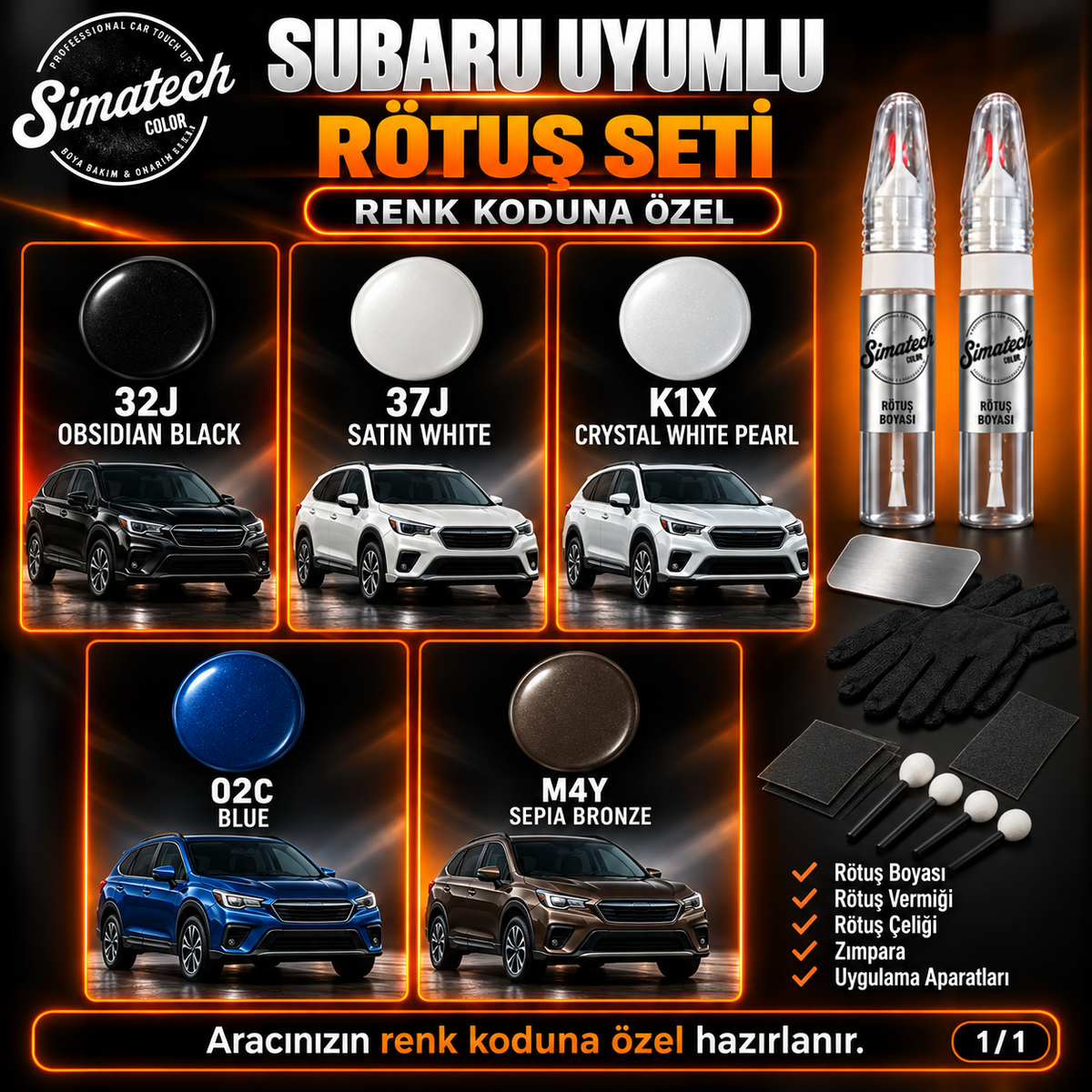 SimatechColor Subaru Uyumlu Big Boss Box Rötuş Seti
