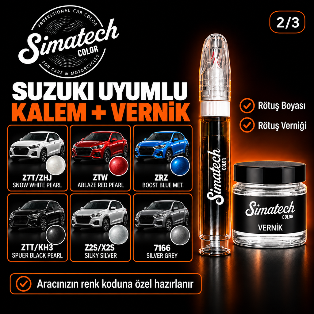 SimatechColor Suzuki Uyumlu Rötuş Kalemi + Vernik