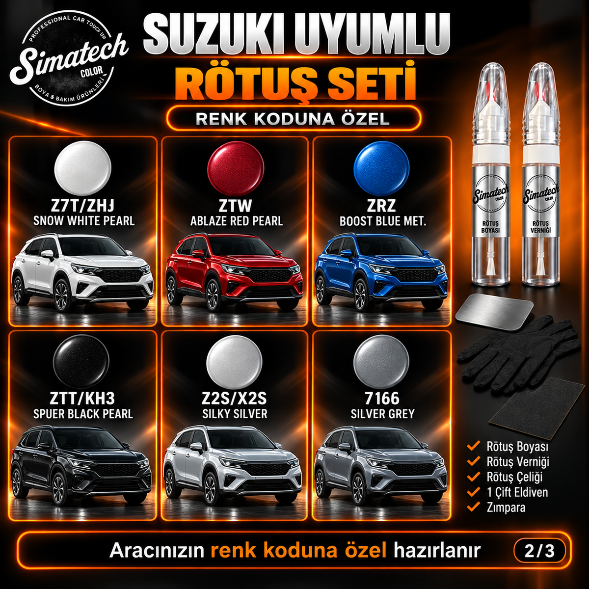 SimatechColor Suzuki Uyumlu Big Boss Box Rötuş Seti