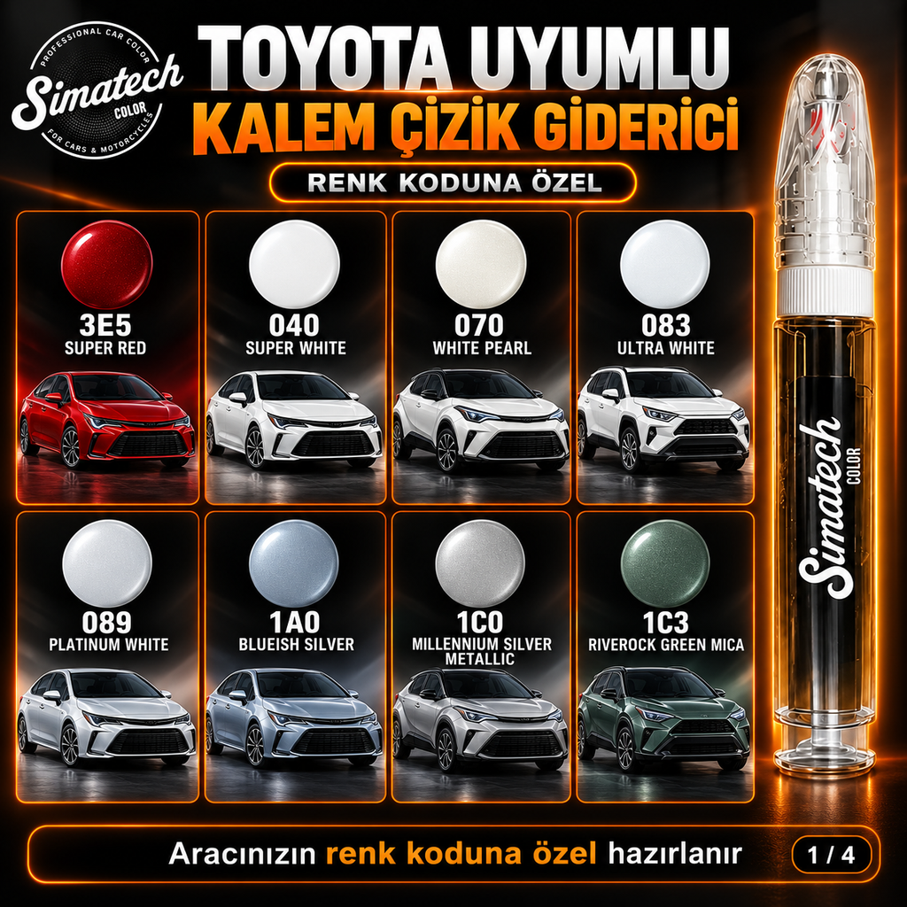 SimatechColor Toyota Uyumlu Çizik Giderici Rötuş Kalemi