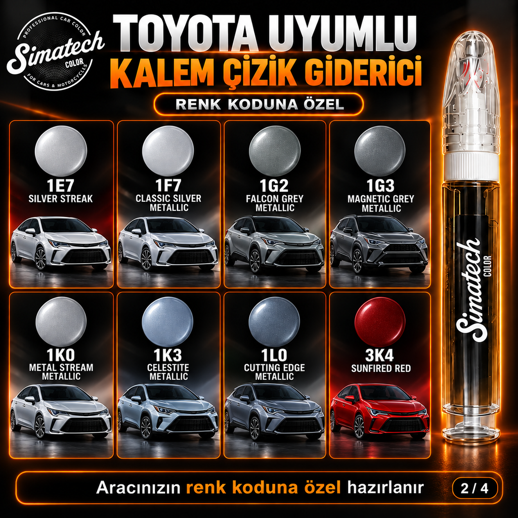 SimatechColor Toyota Uyumlu Çizik Giderici Rötuş Kalemi