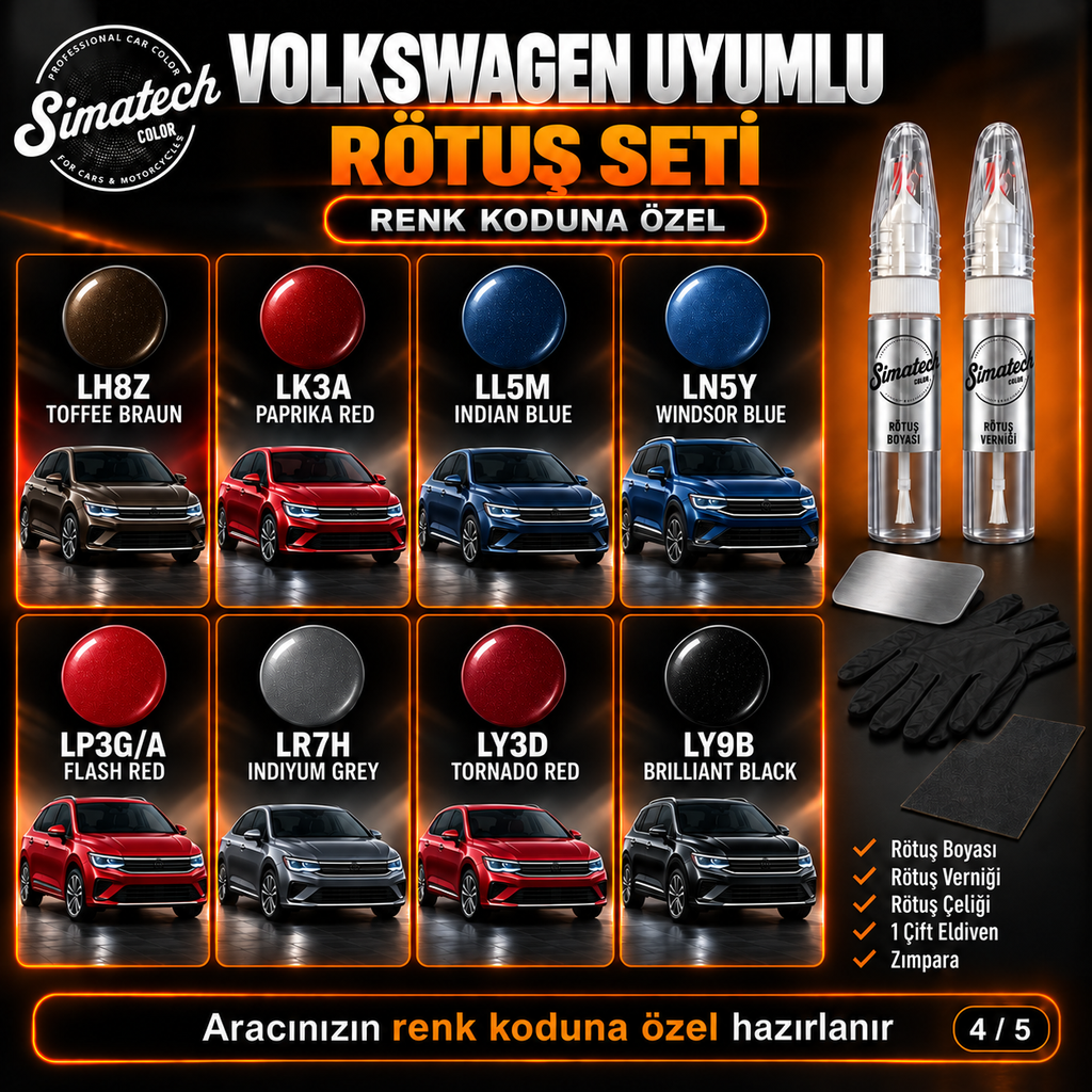 SimatechColor Volkswagen Uyumlu Big Boss Box Rötuş Seti