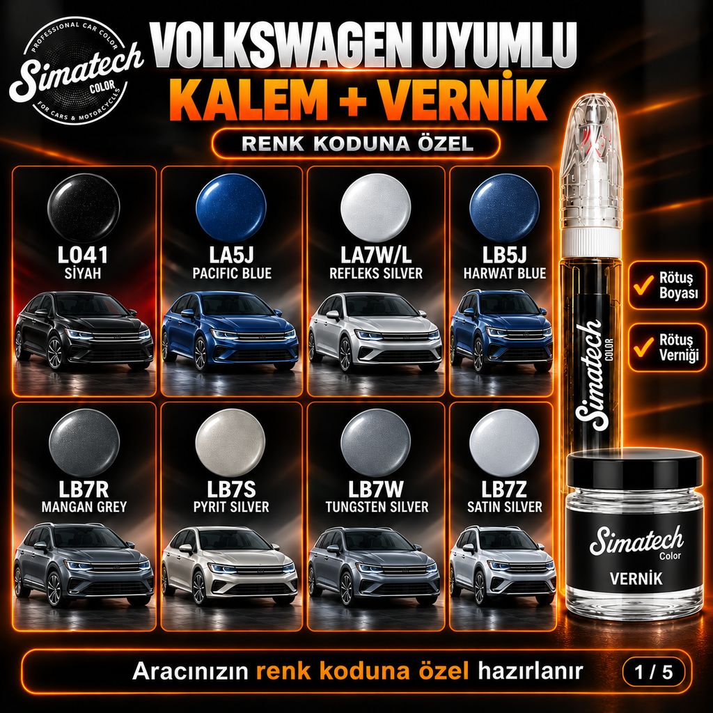 SimatechColor Volkswagen Uyumlu Rötuş Kalemi + Vernik