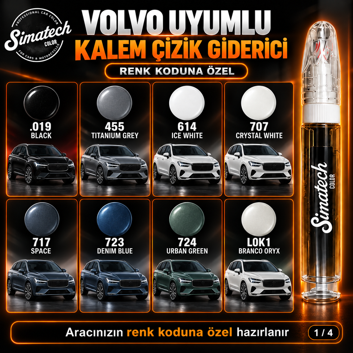 SimatechColor Volvo Uyumlu Çizik Giderici Rötuş Kalemi