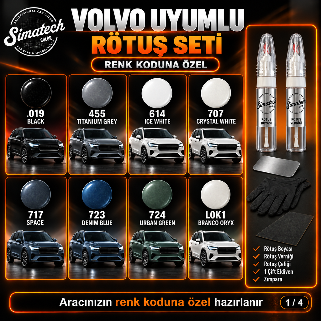 SimatechColor Volvo Uyumlu Çizik Giderici Rötuş Seti