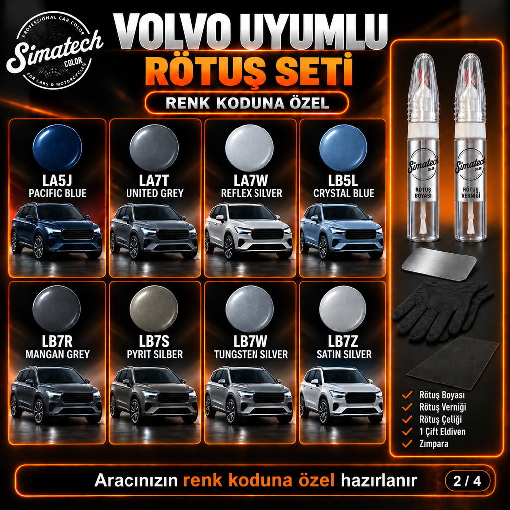 SimatechColor Volvo Uyumlu Çizik Giderici Rötuş Seti