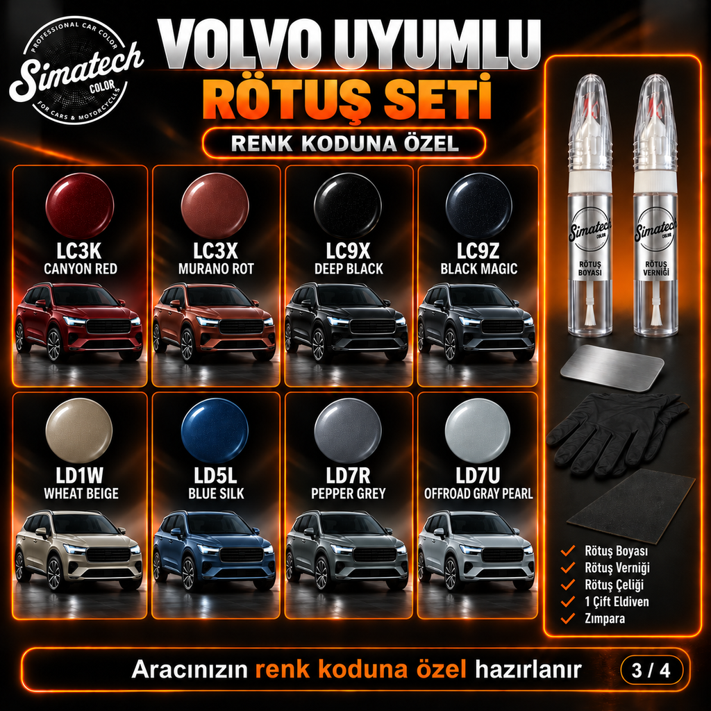 SimatechColor Volvo Uyumlu Çizik Giderici Rötuş Seti