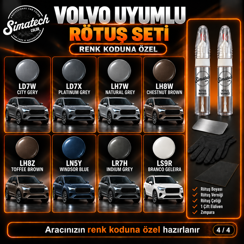 SimatechColor Volvo Uyumlu Çizik Giderici Rötuş Seti
