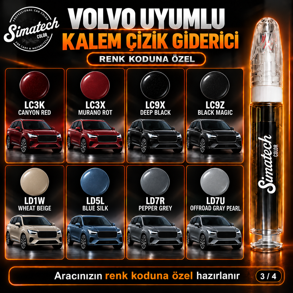 SimatechColor Volvo Uyumlu Çizik Giderici Rötuş Kalemi