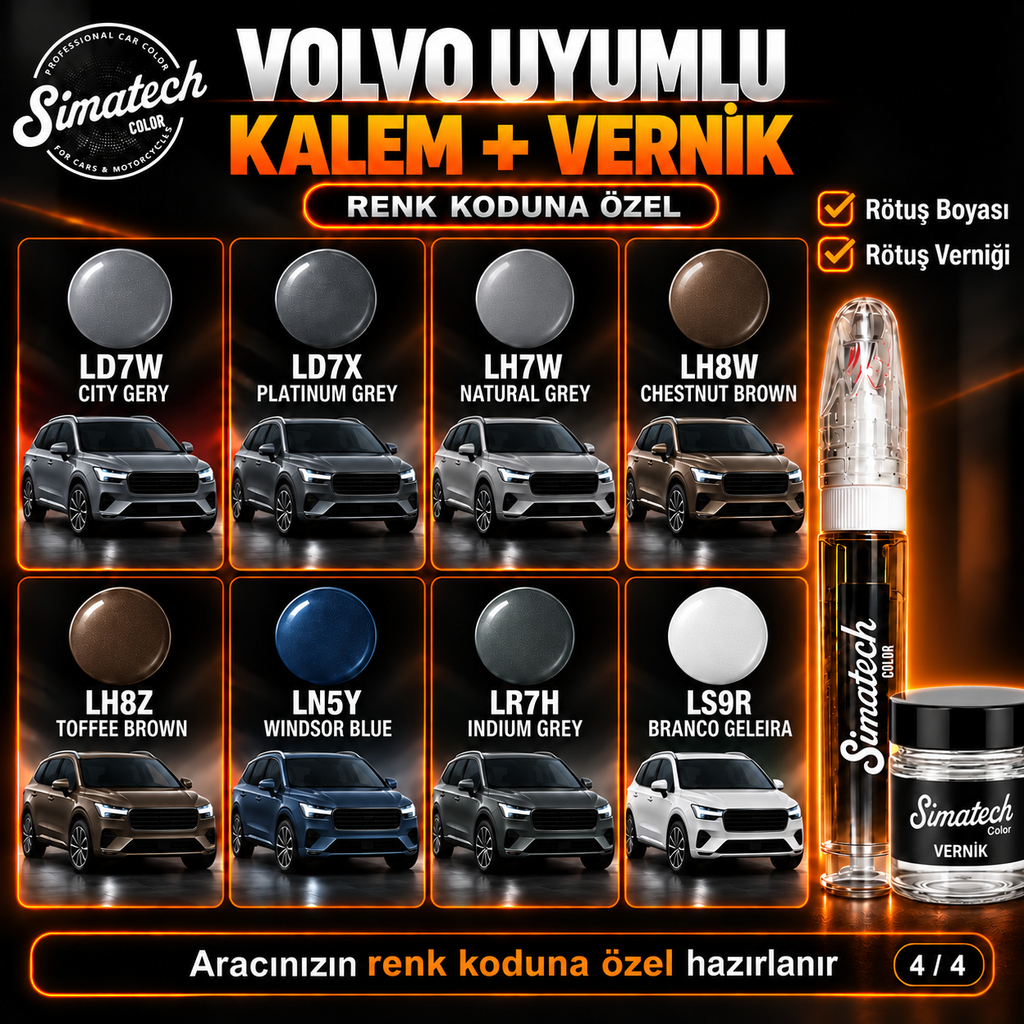 SimatechColor Volvo Uyumlu Rötuş Kalemi + Vernik