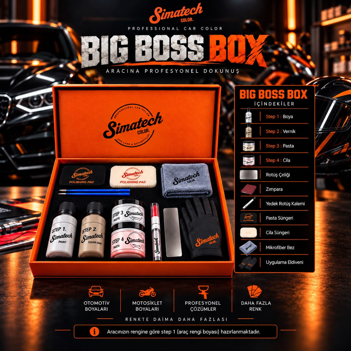 SimatechColor Dacia Uyumlu Big Boss Box Rötuş Seti