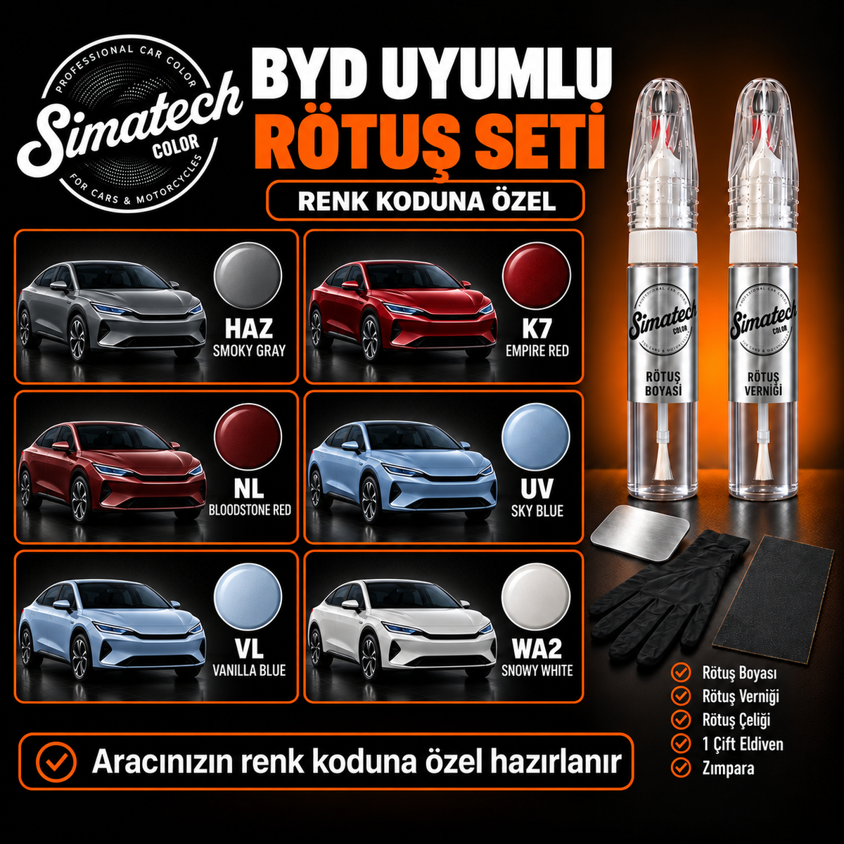 SimatechColor BYD Uyumlu Mini Polish Box Seti
