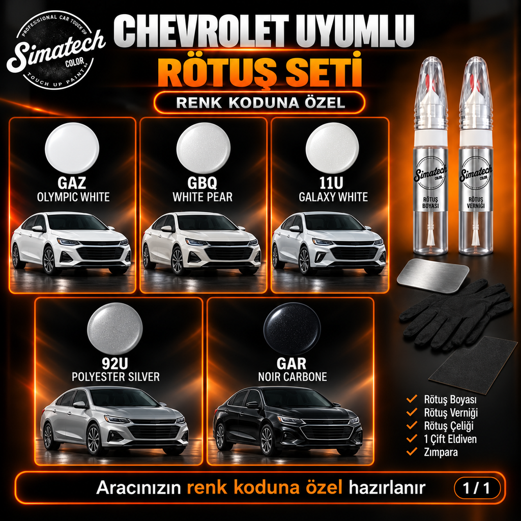 SimatechColor Chevrolet Uyumlu Big Boss Box Rötuş Seti