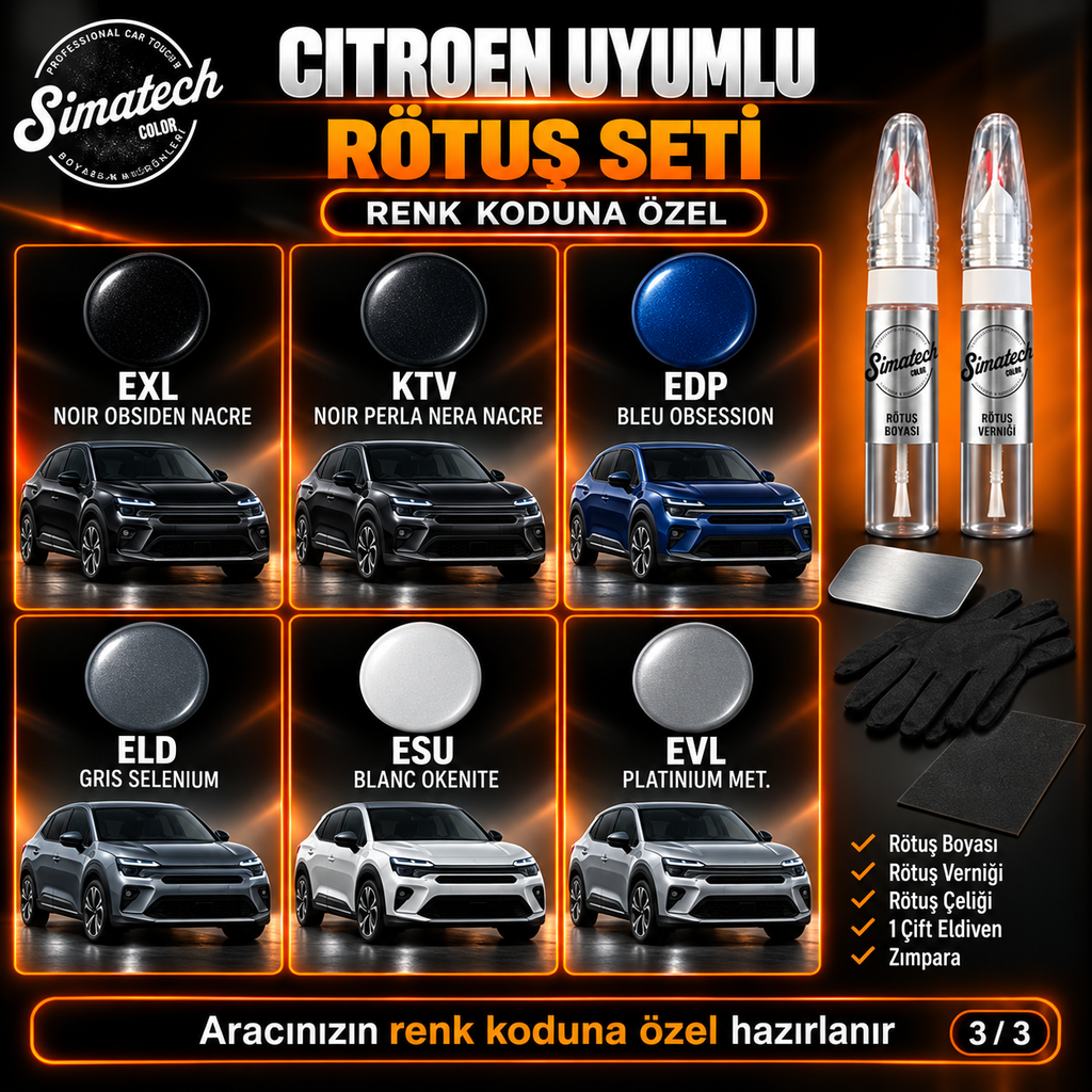 SimatechColor Citroen Uyumlu Big Boss Box Rötuş Seti
