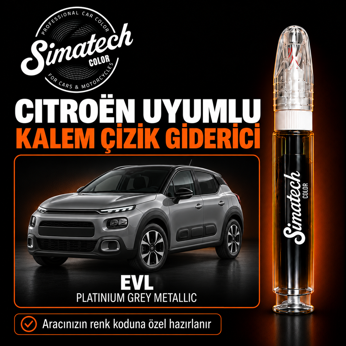 SimatechColor Citroen Uyumlu Çizik Giderici Rötuş Kalemi
