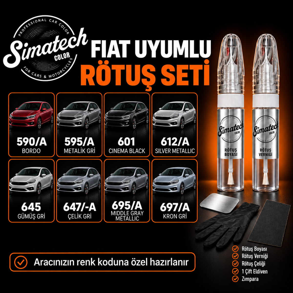 SimatechColor Fiat Uyumlu Big Boss Box Rötuş Seti