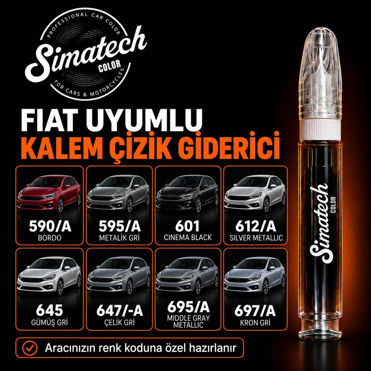 SimatechColor Fiat Uyumlu Çizik Giderici Rötuş Kalemi