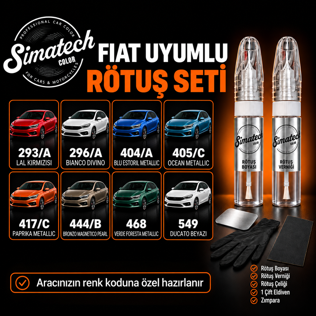 SimatechColor Fiat Uyumlu Çizik Giderici Rötuş Seti