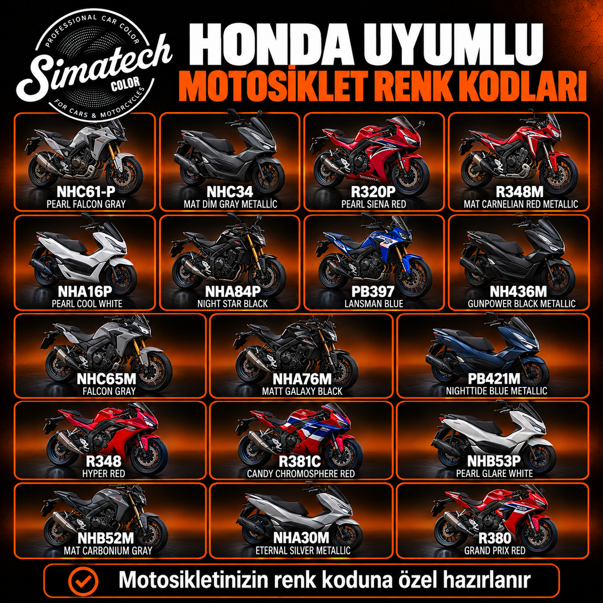 Vespa V10 - ANNİVERSARİO  rötuş boyası paketleri