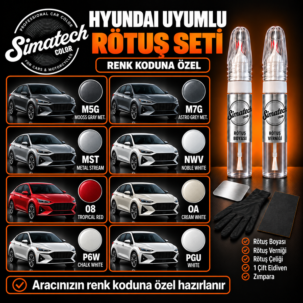 SimatechColor Hyundai Uyumlu Mini Polish Box Seti